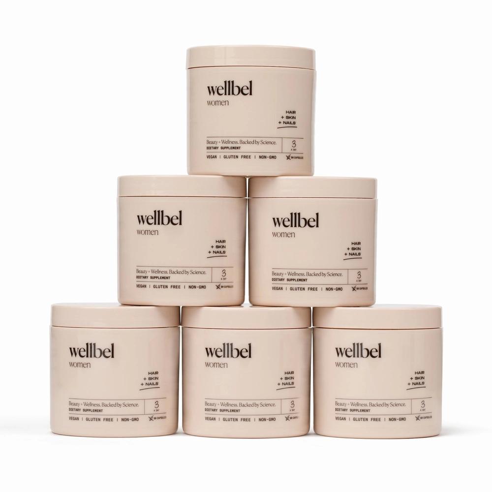 Six Wellbel Women jars stacked in a pyramid