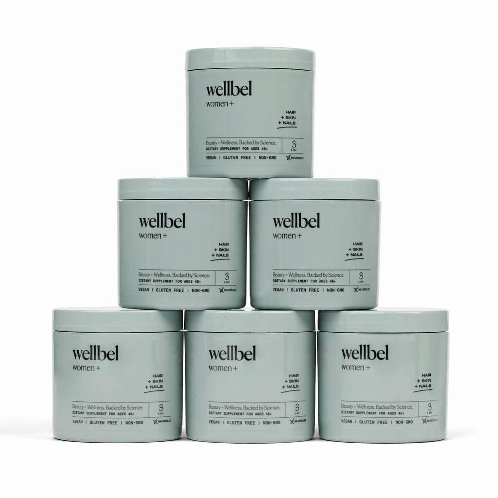 Wellbel Women+ Bundle: six jars in a pyramid